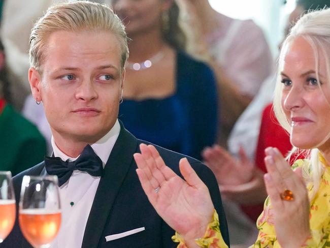 Marius Borg Høiby with his mother. Picture: Lise Åserud/NTB/AFP/Getty Images