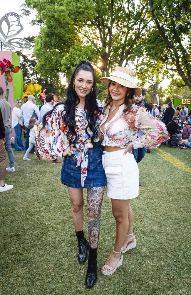 Cheryl-Lee Beaton (left) and Kate Barton at Toowoomba Carnival of Flowers Festival of Food and Wine, Saturday, September 14, 2024. Picture: Kevin Farmer