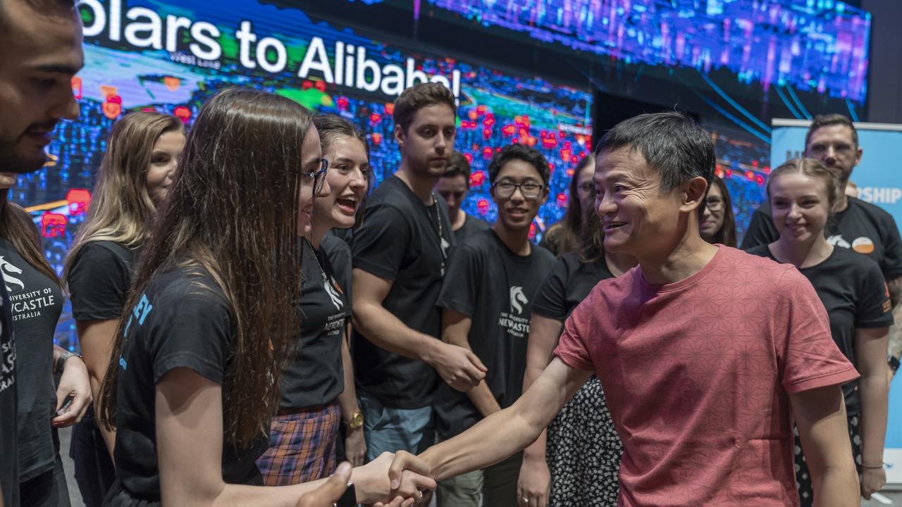 Jack Ma meeting with University of Newcastle students in 2019. Picture: Conor Ashleigh