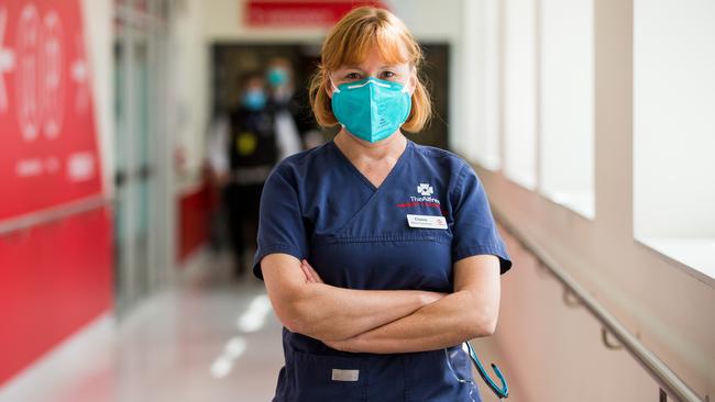 Claire Lobb is an emergency department nurse at The Alfred hospital who has volunteered to trial hydroxychloroquine. Picture: Paul Jeffers