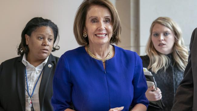 Donald Trump walked out of a meeting with Democrats including Nancy Pelosi after just three minutes. Picture: AP.