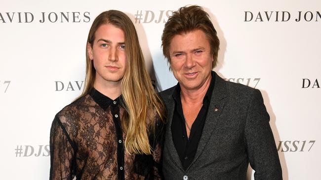 Christian Wilkins (left) and Richard Wilkins arrive at the David Jones Spring Summer 2017 collection launch in Sydney on Wednesday. Picture: AAP Image/Paul Miller