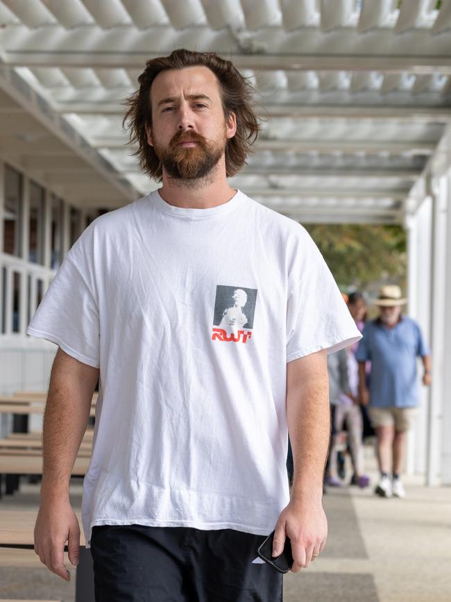 2024 Tasmanian State Election. Voter Sam Cooper of New Town, voting at Sacred Heart College. Picture: Linda Higginson