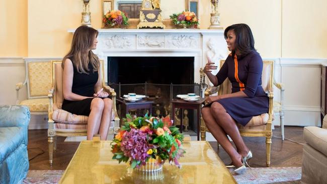 Could they sit any further apart? Picture: Chuck Kennedy/White House