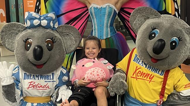 Skyler during a visit to the Queensland Children’s Hospital.