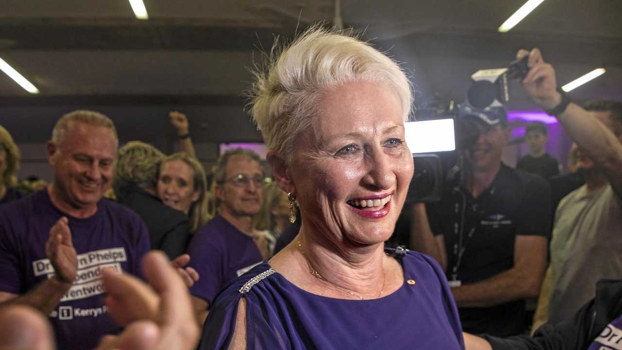 Independent candidate for Wentworth Kerryn Phelps is seen at a Wentworth by-election evening function at North Bondi Life Saving Club, Sydney, Saturday, October 20, 2018. Picture: CHRIS PAVLICH