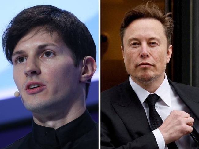 Pavel Durov and Elon Musk. Pictures: