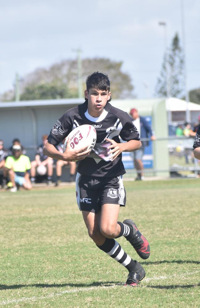 Dylan Rooney in the Magpies Black v Magpies final in the RLMD U13s division in Mackay. August 14, 2021. Picture: Matthew Forrest