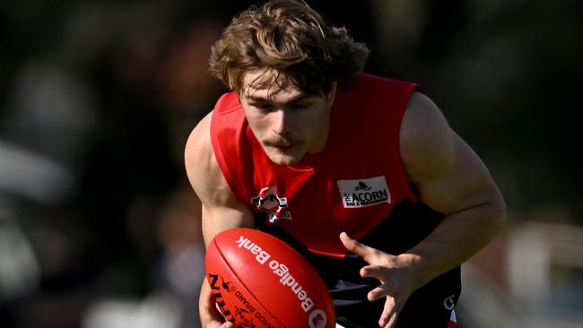 MontroseÃs D.Chamberlin during the EFL Division 1 Mitcham v Montrose football match at Walker Park in Nunawading, Saturday, April 22, 2023. Picture: Andy Brownbill