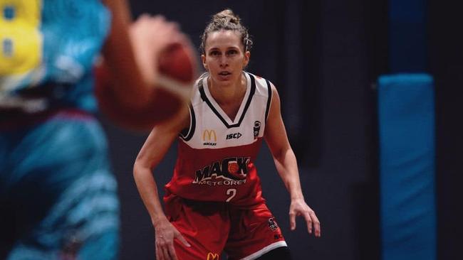 Mikaela Dombkins joined Mackay Meteorettes ahead of a SEQ triple-header, July 11, 2021. Picture: Mackay Basketball