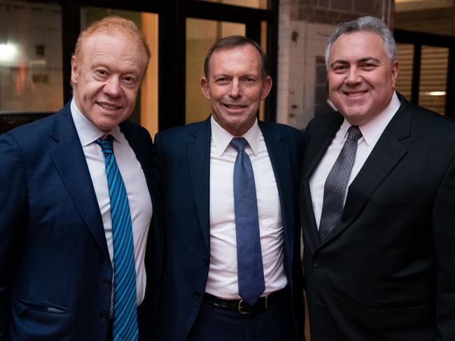 Hocky (right) with Anthony Pratt and Tony Abbott. Picture: Nick Klein