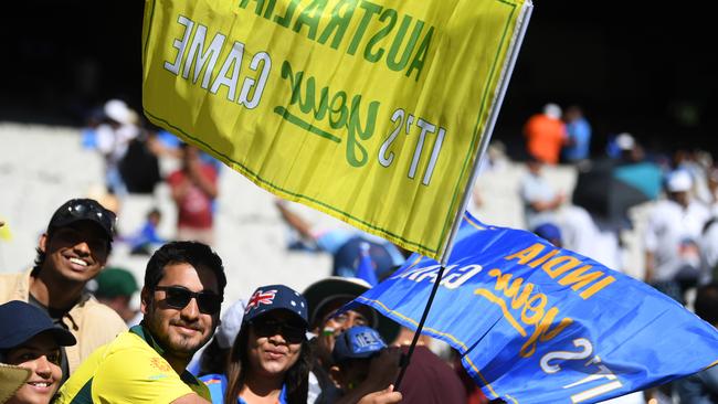 Indian and Australia cricket fans watch the Boxing Day Test at the MCG. Picture: Getty Images