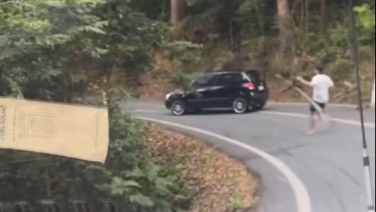 Car rolls down embankment on the Gold Coast. Picture: Lilly Georget