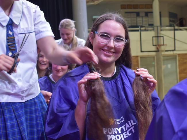 Year 12 students at Loreto College 'Rocked the Chop' for the Cancer Council's Ponytail Project.