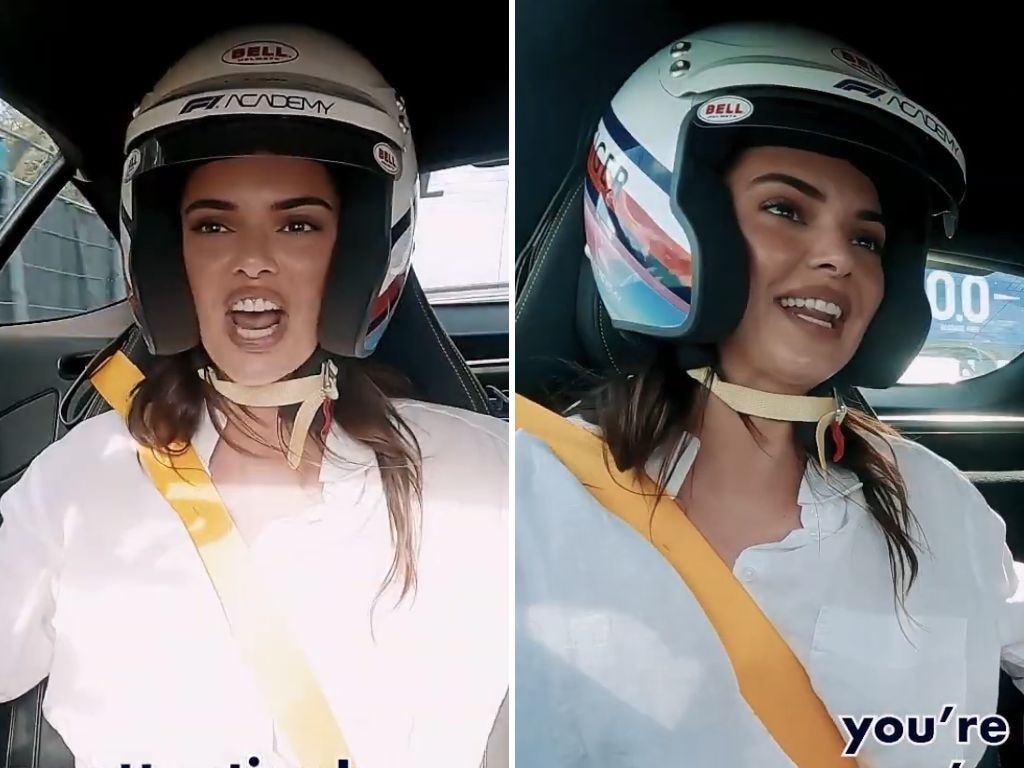 Kendall Jenner doing a hot lap in Miami