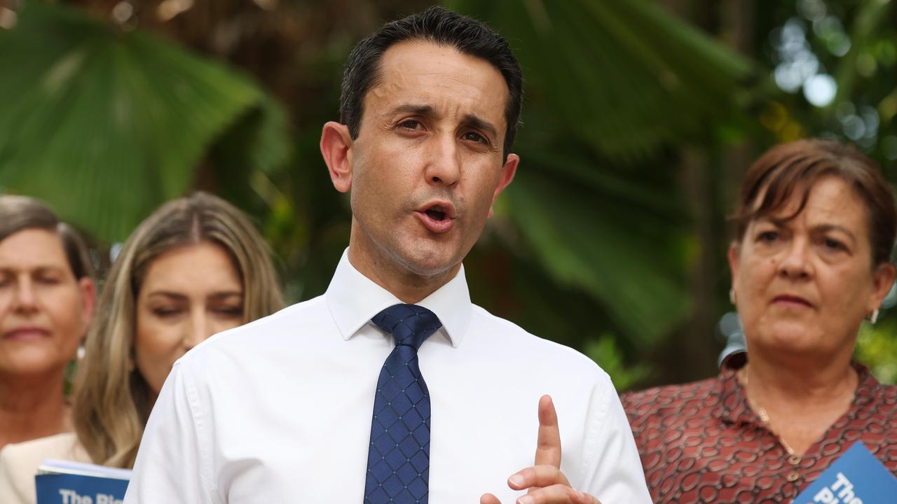 Opposition Leader David Crisafulli announces a youth crime policy in Townsville. Picture: Liam Kidston