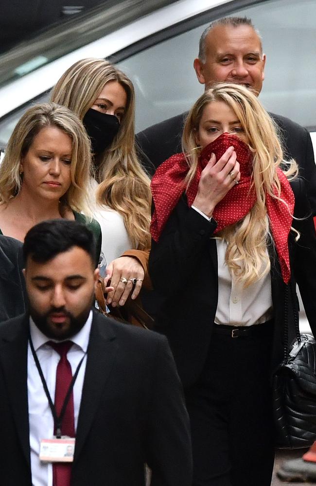 Johnny Depp’s ex-wife Amber Heard, right. Picture: AFP