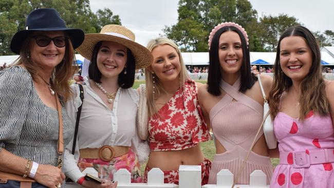 Lyn, Natalie, Remi, Khloe and Taylah at the Rockhampton Jaguar Land Rover Pop-Up Polo on June 3, 2023. Picture: Aden Stokes