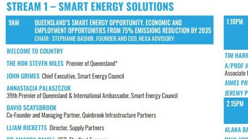 Smart Energy Queensland program, featuring Annastacia Palaszczuk and her successor as Queensland Premier, Steven Miles.