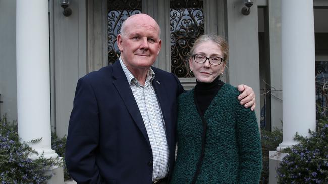 Philip Norrie with wife Belinda, Armit’s second cousin. Picture: Britta Campion