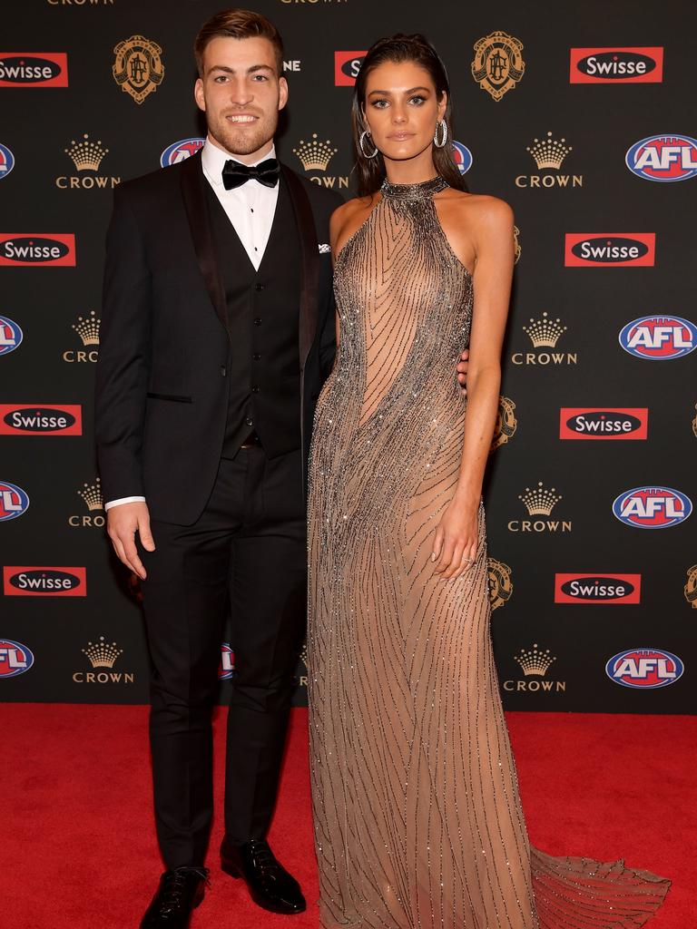 Melbourne co-captain Jack Viney and Charlotte Ennels. Picture: Getty Images