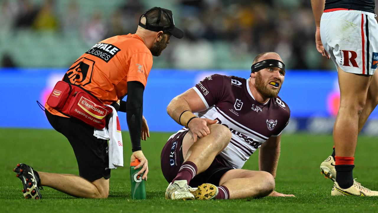 Manly prop Matt Lodge did his ACL on the weekend. Picture: NRL Imagery