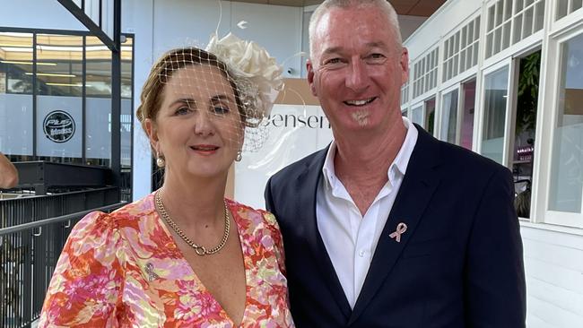 (L-R) Greg Andrews and Michele Hutchen enjoying the Melbourne Cup at Jensens Restaurant in Kareela Village. Picture: Ashleigh Tullis