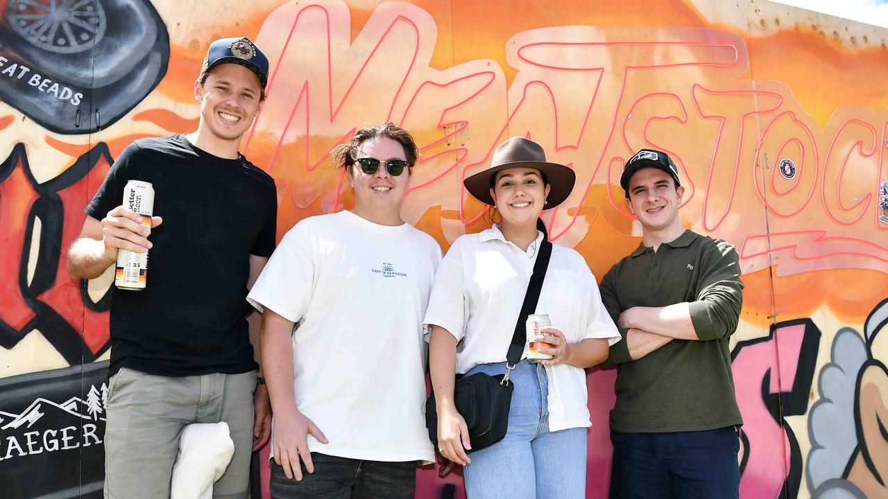 Joe Beveridge, Harry Jahnke, Aurora Weribone and Jack Pashley at Meatstock, Toowoomba Showgrounds. Picture: Patrick Woods.