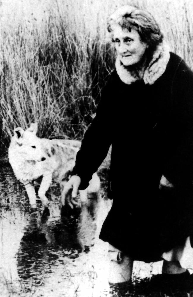 Margaret Clement, AKA Lady of the Swamp, with her dog Dingo.