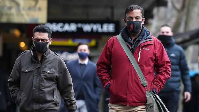 Masks have been mandatory in Melbourne for nearly a week. Picture: Ian Currie