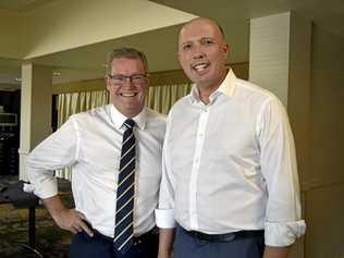 John McVeigh MP with Peter Dutton MP in Toowoomba. April 2018. Picture: Bev Lacey