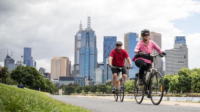 People enjoy riding along the Yarra River. Picture: Getty