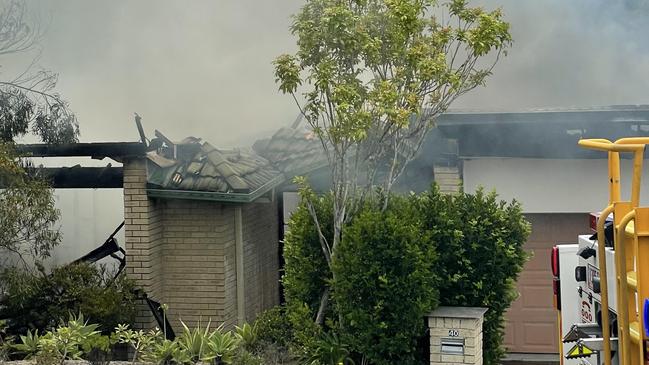 A house is on fire at Majorca Crescent in Varsity Lakes.