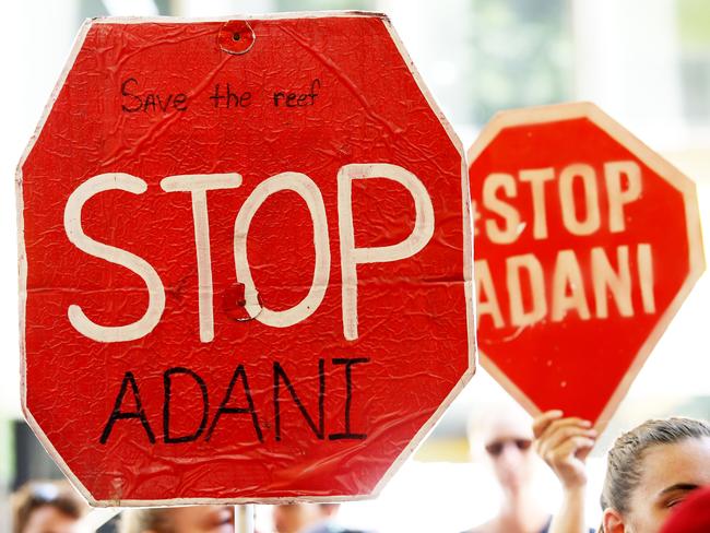 Anti-Adani protesters. Picture: Hollie Adams/The Australian