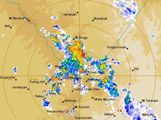 Storms are likely to continue across the South East on Sunday. Photo: BoM