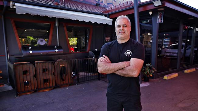 DAILY TELEGRAPH - 27/8/24Mehdi Moaddab (correct spelling), owner of Smoke Shack BBQ in Mt Colah, pictured today after complaints from neighbours around noise, smoke and smell of his new restaurant. Picture: Sam Ruttyn