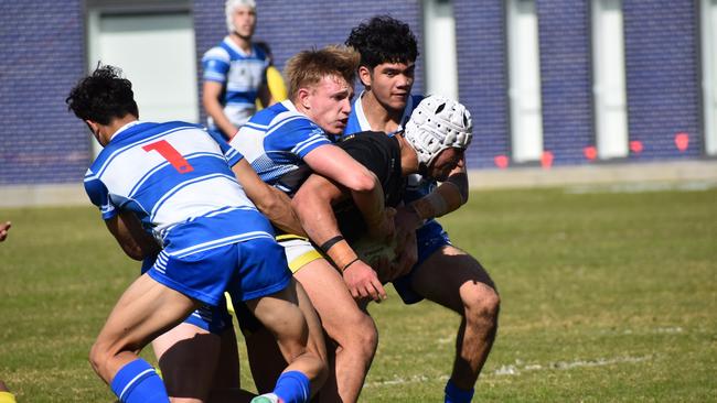 Action between St Dominic's College and Bass High School in the 2024 Peter Mulholland Cup. Picture: St Dominic's College