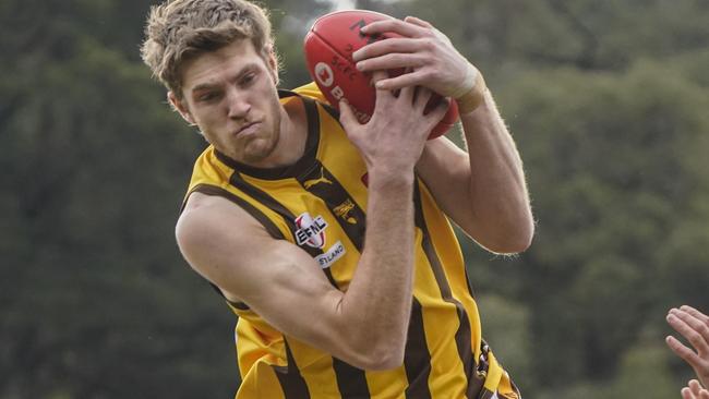 EFL Premier Division football 2022: South Croydon v Rowville at Cheong Park. Lachlan Wynd (Rowville). Picture: Valeriu Campan