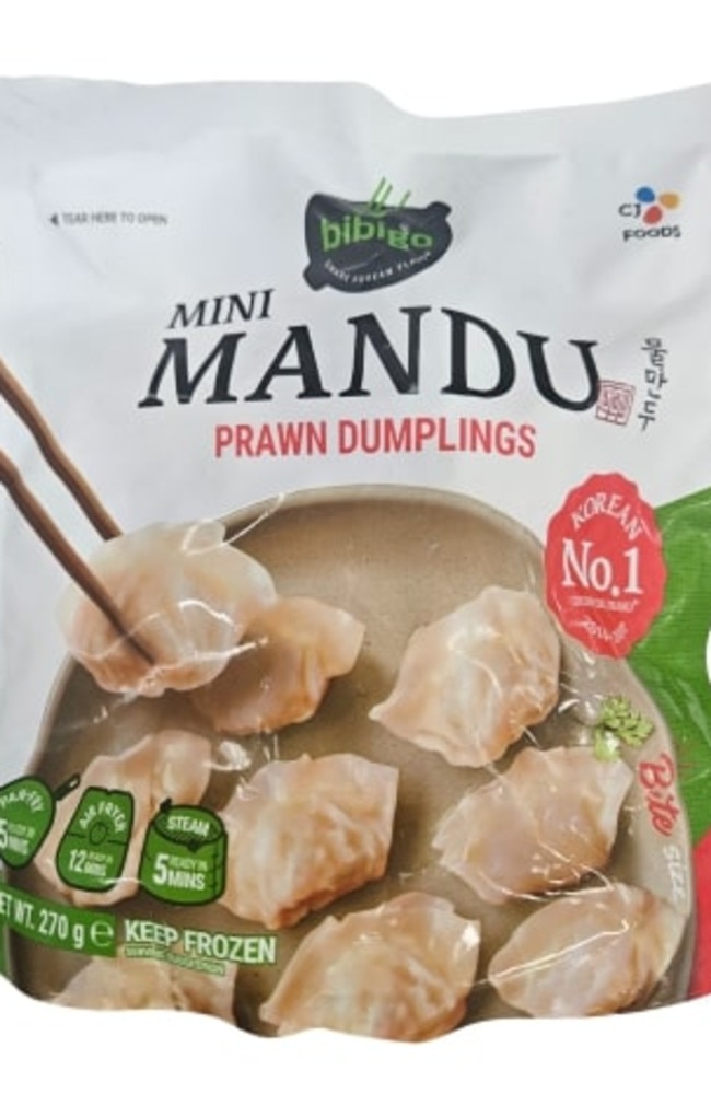 Food Standards issued a recall notice on Tuesday for Bibigo Mini Mandu Prawn Dumplings 270g. Picture: Supplied