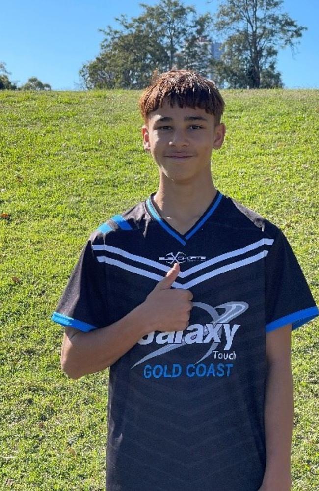 Arjay-Troy Katene Sharrock after a touch football match back in 2023. He is older, wiser and just as crafty now.