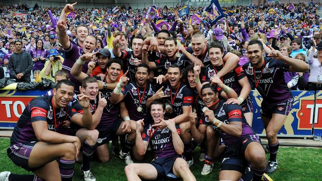 Brad Arthur celebrates the 2009 Toyota Cup premiership.