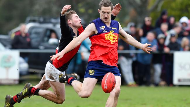 Tom Gleeson played his 200th game for Diggers Rest on Saturday. Picture: Josie Hayden.