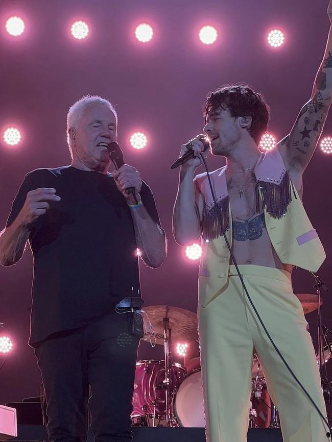 Harry Styles and Daryl Braithwaite in Sydney.