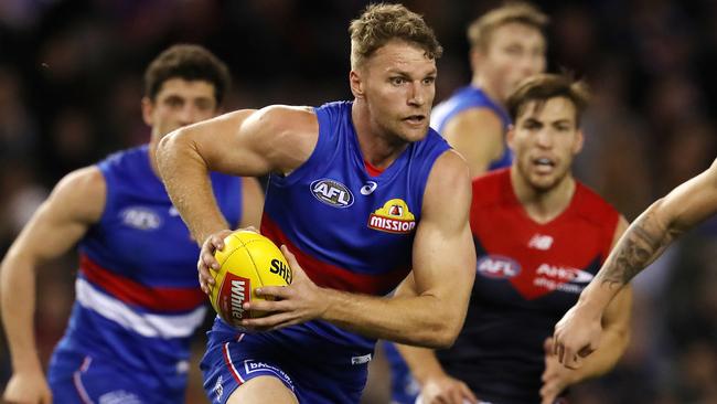 Jake Stringer in action against Melbourne on Sunday. Picture: Michael Klein