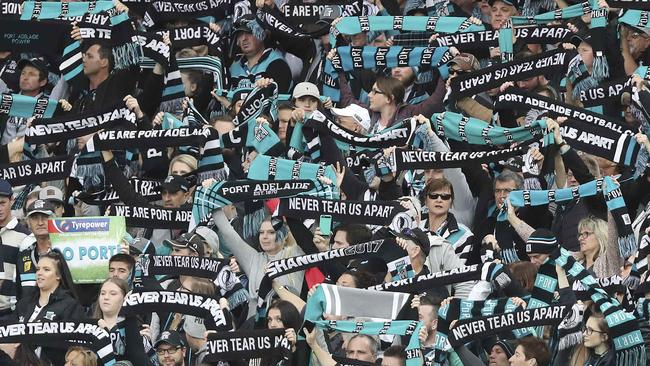 12/05/18 - AFL - Round 8, SHOWDOWN - Port Adelaide v Adelaide Crows at Adelaide Oval. Port fans Picture SARAH REED