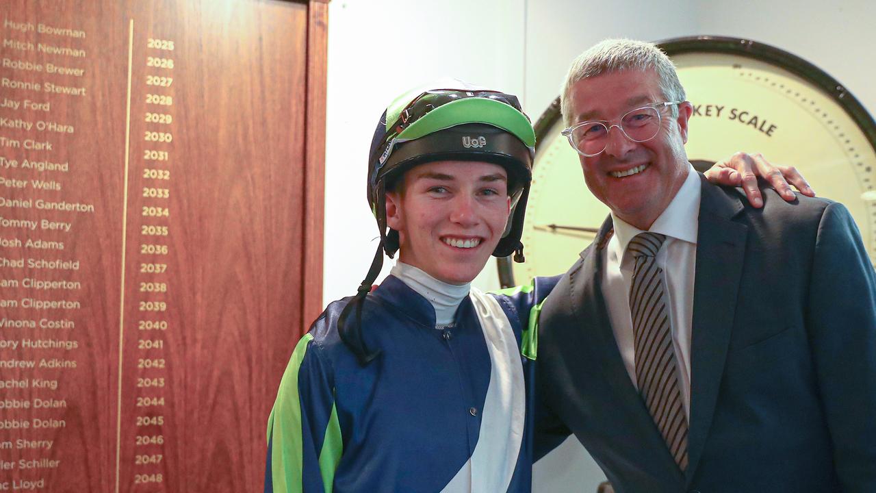 Zac Lloyd and mentor and former jockey Darren Beadman at Randwick. Picture: Jeremy Ng/Getty Images