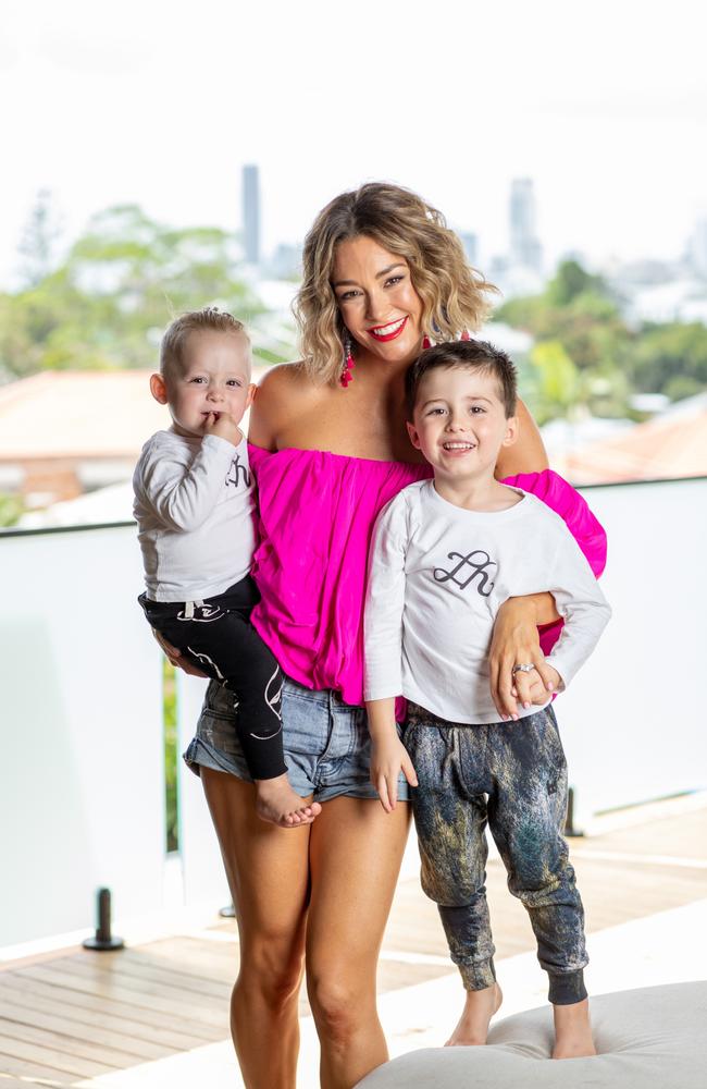 Erin McNaught with her boys Ennio, 18 months, and Evander, 4. Picture by Luke Marsden.