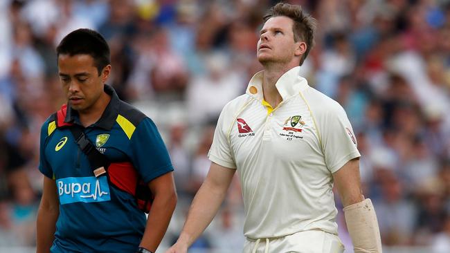 Smith walks from the field. Picture: AFP