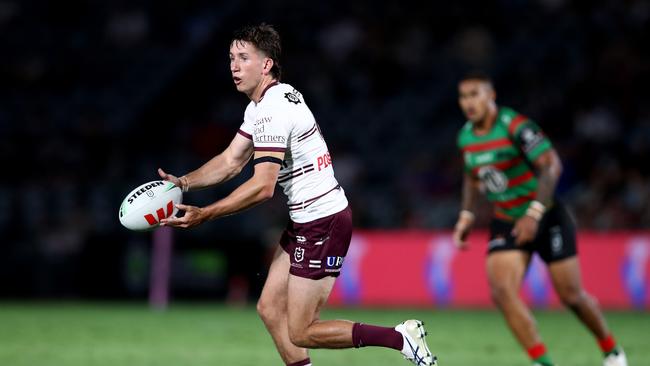 Cooper Johns was a standout for the Sea Eagles, and could be putting some pressure on Josh Schuster for the starting No.6 jersey. Picture: Getty Images.