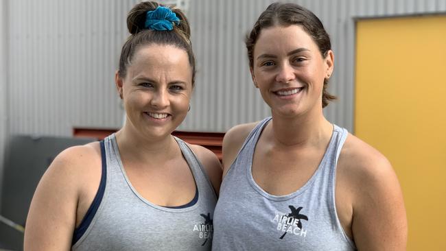 Tori Drinkwater (left) and Codie Frank at the 2022 Mackay Mayhem event. Picture: Duncan Evans